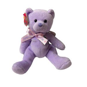 Mothers Day Stuffed Bear Lavender Stuffed Bear Lavender Plush  Beanie Baby